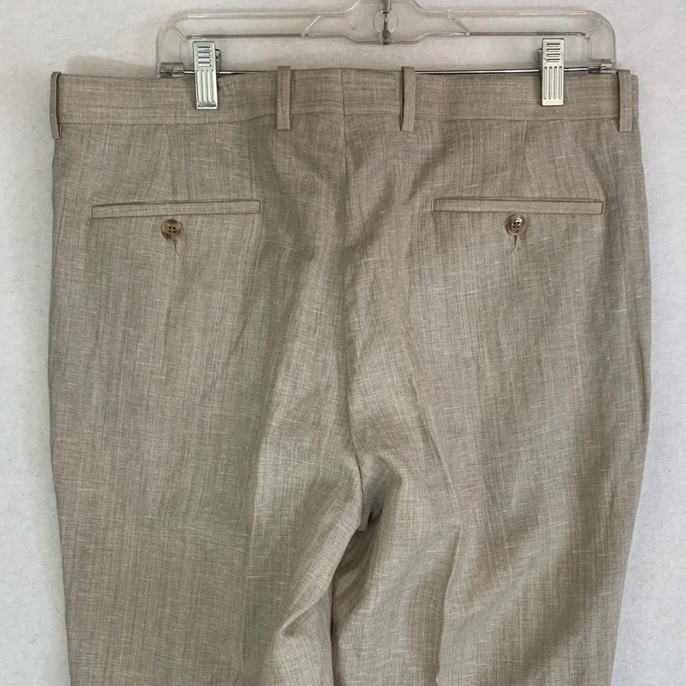 Peter Millar Harker Pant Mens 36R Beige NEW Wool Linen Blend Trousers $285